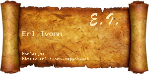 Erl Ivonn névjegykártya